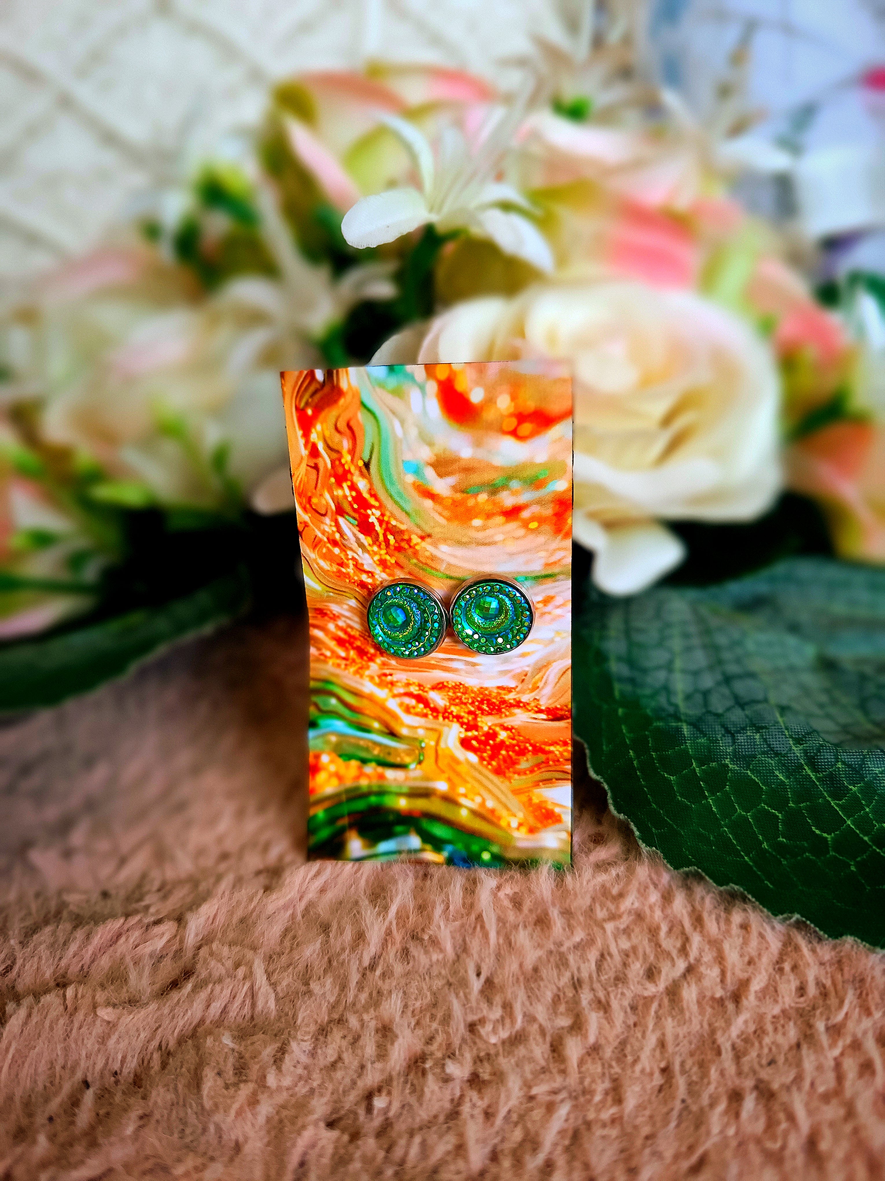 Türkiz csavart bedugós nikkelmentes fülbevaló